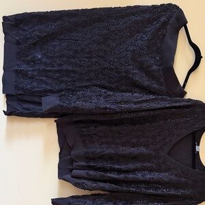 Chocolate brown Sequin Long Sleeve sweater and skirt co ord set